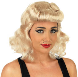 View Item Ladies Blonde 1940s Pin Up Wig